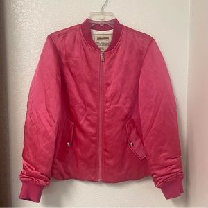ZADIG & VOLTAIRE BEN RASPBERRY SATIN BOMBER JACKET LIMITED EDITION